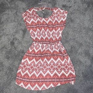 White and red boho dress